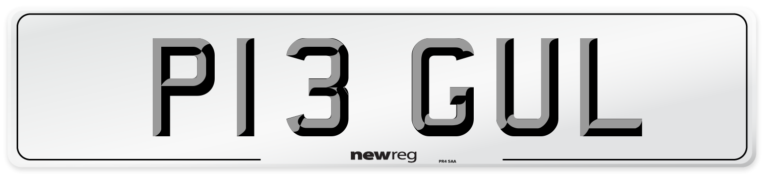 P13 GUL Number Plate from New Reg